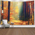 EMMTEEY Large Forest Tapestry Wall Hanging, Sunlight in Fall Forest Path, 92.5X70.9 Wall Art for Bedroom Men