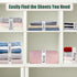 4 Pieces Grey Bed Sheet Organizer Bands, Storage Label Bands for Closet, Bedding Linen Labels (4Pcs Queen)