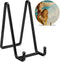 6 Inch Black Metal Square Easel Stands for Plates, Photos, Decor (2 Pack)