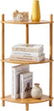 3-Tier Expandable Bamboo Corner Shelf Stand,Corner Bookshelf, Display Storage Shelves with Open