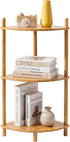 3-Tier Expandable Bamboo Corner Shelf Stand,Corner Bookshelf, Display Storage Shelves with Open