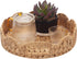 YANGQIHOME Round Serving Tray, 12 inch Decorative Water Hyacinth Scalloped Basket Tray
