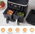 2Pcs Air Fryer Silicone Liners for Ninja SL401 /DZ401 /DZ550 8-10 QT, ddLUCK Air Fryer Accessories, Reusable Air fryer Pot Replacement Baking Tray Basket with Magnetic Cheat Sheet, Black