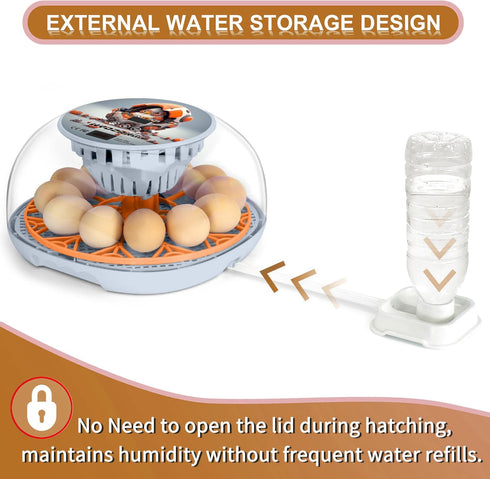 WYD2ANG 12 Smart Chicken Incubators for Hatching Eggs with Automatic Turner Small Poultry Duck Quail Egg Incubator