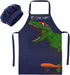 MHJY Kids Apron and Chef Hat for Boys, Adjustable Dinosaur Child Aprons with Pockets for Cooking Baking Painting 3-12