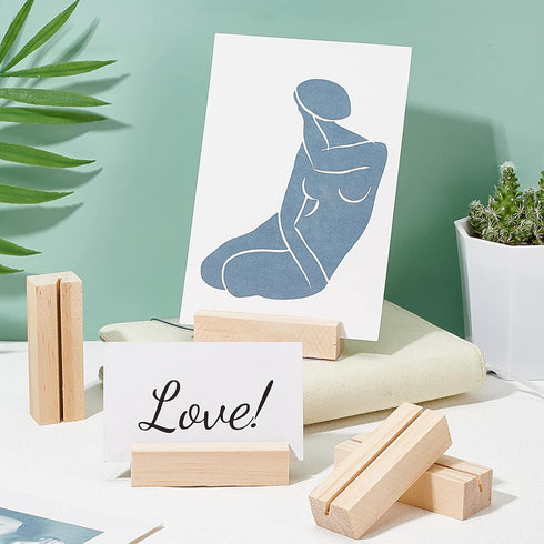 OLYCRAFT 20PCS Wood Name Card Holders, Mini Blackboard Table Number Stands for Wedding Party Events Decoration - 13g/pc