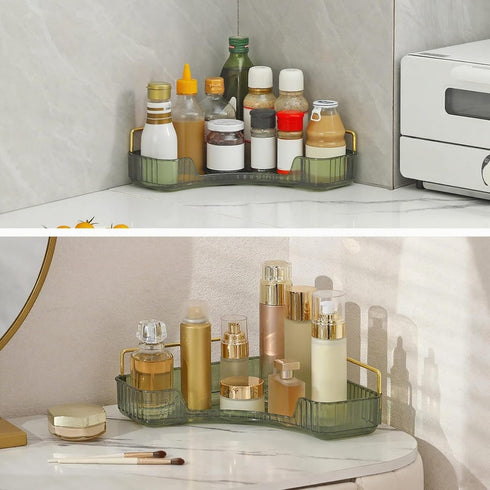 Countertop Counter, 1 INVSSENE Corner Bathroom Organizer, Vanity Organizer Trays for Makeup Organizers, Perfume Tray