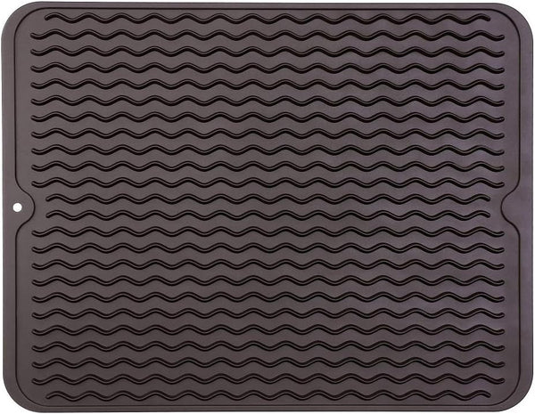 Silicone Dish Drying Mat | Eco-friendly, Heat-resistant Kitchen Counter or Sink Mat, 16 x 12 inches