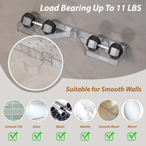 Corner Shower Caddy, Wall Mounted Acrylic Shower Shelf with Adhesive Tapes,Drainage Holes,Adjustable Angles,No