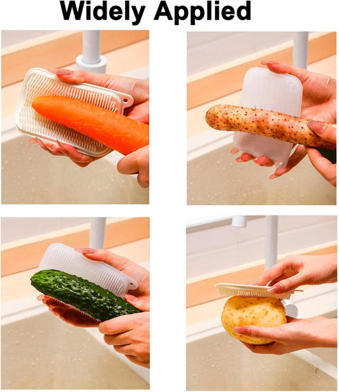 HAGBOU 2 Vegetable Brush, PCS Vegetable Brush Scrubber for Fruits, Potato Scrubber Potato Brush, Soft Bristle Brush