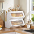Countertop, Counter WOWLIVE Double Layer Bread Box for Kitchen Large Bamboo Bread Storage Container for Homemade Bread