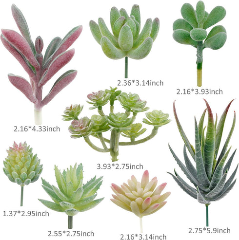 Augshy Artificial Succulents, 16 Pack Fake Plants for Decorative Garden Arrangement