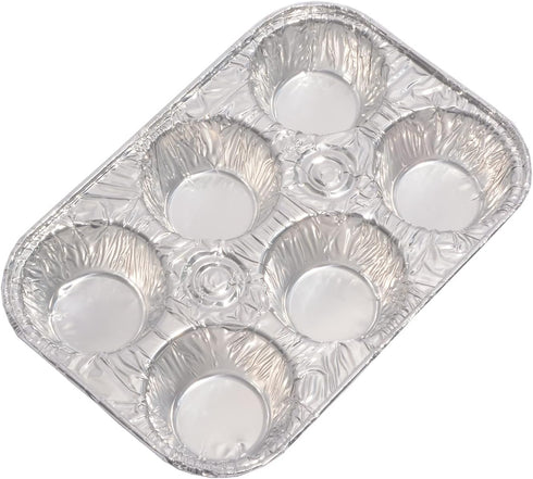 Muffin Pan, 6-Cup Aluminum Pans, Favorite Size for Baking Cupcakes - Standard Size (6-cup-20Pack)