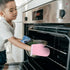 2Pcs Oven Mitts for Play Kitchen, Anti- Scald Gloves Microwave Oven Gloves Kitchen Mitts for Safe Baking Cooking (Pink