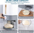 22.5-25 Lbs Rubtlamp Gray Rice Dispenser, Rice Container with Lid, Rice Storage Container with Measuring Cup, Food