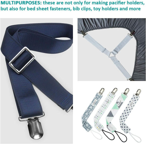 20-Piece Men's Suspender Clips - Heavy Duty Bed Sheet Fasteners and Straps Holder