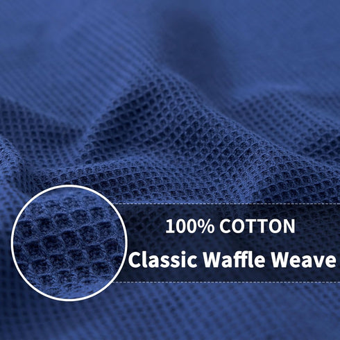 Homaxy 100% Cotton Dish Cloths - Waffle Weave Soft and Absorbent Dish Towels - 6 Pack Quick Dry Dish Rags - 12 x 12 Inches Dishcloths for Kitchen Washing Dishes - Navy Blue by Homaxy