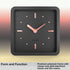 Driini Modern Mid Century Desk & Shelf Clock (Black Rose Gold) - Battery Operated with Silent, Analog Movement Small