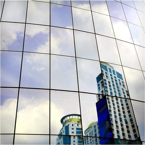 BDF S05 Window Film Daytime Privacy and Heat Control, Mirror Silver 5 (Very Dark), 24in X 16ft
