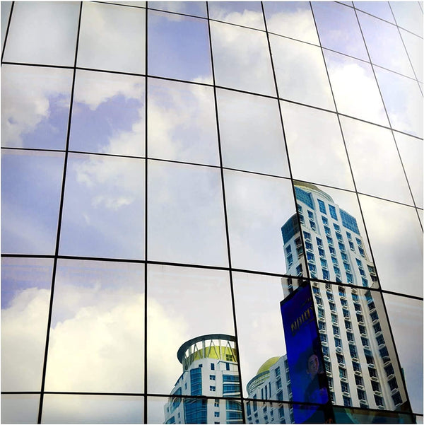 BDF S05 Window Film Daytime Privacy and Heat Control, Mirror Silver 5 (Very Dark), 24in X 16ft