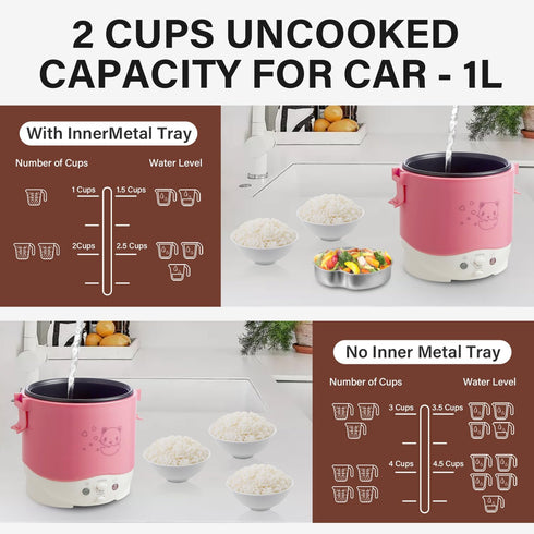 Cooker,12v OSBA Small Rice Portable Travel Rice Cooker For Car, Cooking Heating and Keeping Warm Function, Can be Used