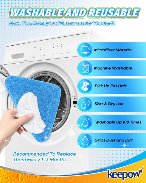 905e, 915e 925e, 4+6 Pack KEEPOW Steam Mop Pads Compatible with Wagner Steamer and Steam Cleaner Pads Replacement