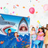 Shark Party Decorations, Giant Fabric Sharks Photo Booth Background, Funny Sharks Theme Party Supplies for Kids