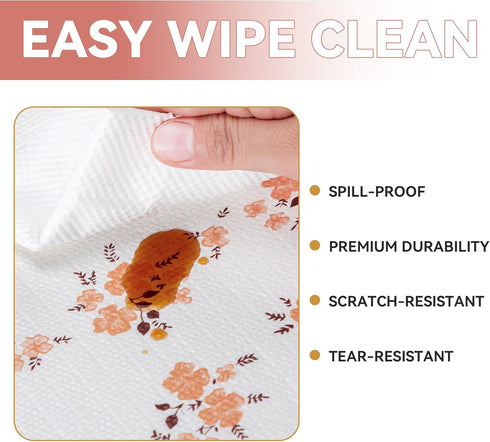 RAY STAR Shelf Liner, Non Adhesive Pink Orange Floral Printed Kitchen Cabinet Liner, 12 Inch x 10 FT