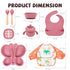 Set, Silicone Baby Feeding Baby Led Weaning Supplies, Silicone Suction Butterfly Plate, Bowl, Spoons, Fork