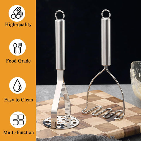 ReaNea 2pcs, Potato Masher Stainless Steel Mashed Potato Masher Kitchen Tool, Durable Mash Potatoes Masher Kitchen