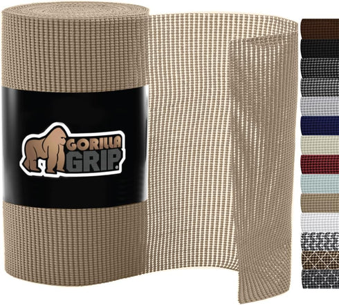 Gorilla Grip Drawer Shelf Liner, Non-Adhesive Thick Strong Grip, Protects Kitchen Cabinets and Cupboards, 12" x 20',