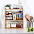 HYNAWIN Bamboo Spice Rack Storage Shelves, 3 Tier Standing Pantry Shelf for Kitchen Counter, Bathroom Countertop