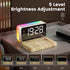 5 1 10W Bedroom Alarm Clock for Heavy Sleepers - in Magnetic Wireless Charger with White Noise Bluetooth Speaker RGB