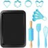 R&M International 2246 Junior 12-Piece Bakeware Set, Includes Pan, Rolling Pin, Tools, Cookie Cutters