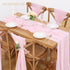 Chiffon Table Runner 27x120 Inches Pink Rustic Sheer Fabric for Wedding, Baby Shower, Birthday Party Decoration