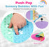 joiyota (33x17.3-Rainbow) Silicone Push Pop Bath Mat for Kids, CPC Certified Non-Slip Rainbow Bathtub Mat with Suction