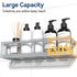 3 Pack, YASONIC Shower Caddy Adhesive, No Drill Bathroom Shower Organizers, with Removable Hooks and Soap Holder, Rust