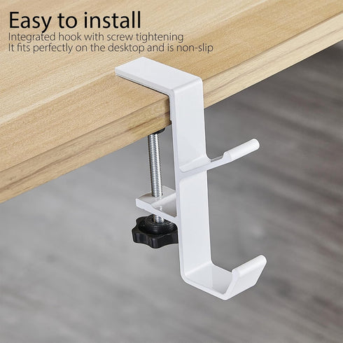 Adjustable Hook for L Shaped Gaming Desk, Under Gaming Desk with Hook Holder