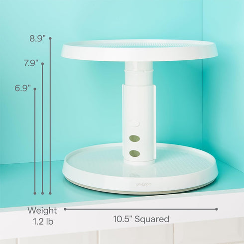 YouCopia Crazy Susan Two-Tier Turntable, Height-Adjustable Lazy Susan Organizer for Kitchen Cabinet & Pantry