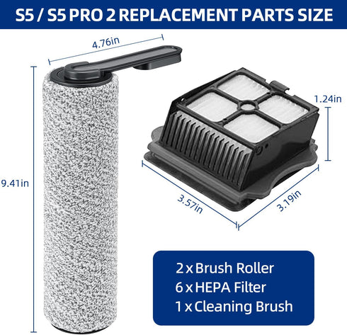 ADDFRESH S5 S5 S5 /S5 2 5 2 6 Floor ONE Brush Roller and HEPA Filter Replacement, Compatible with Tineco / Pro Pro /
