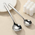 Soup Spoons, Bouillon Spoons, SUS 304 Stainless Steel Large, Set of 4 (Silver)