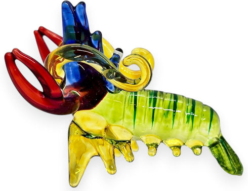 2" ChangThai Design Tiny Green Red Blue Shrimp Prawn Lobster - Miniature Hand Blown Glass Sea Animal Fish Marine