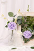 N&T NIETING 25pcs Artificial Flowers Rose with Stems for DIY Wedding Bouquets & Home Decoration, Series Purple