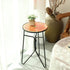 12'' VCUTEKA Patio Side Table Outdoor Accent Table Bistro Coffee Tables Plant End Small Porch Tables Indoor Round Glass
