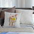 HGOD DESIGNS Cotton Linen Square Decorative Throw Pillow Case - Cute Pink Pet Miniature Pig with Yellow Daisy, 18" x 18"