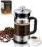 French Press Coffee Maker - 21OZ Classic Glass Coffee Press, Heat-Resistant Borosilicate Glass Coffee Pot