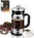 French Press Coffee Maker - 21OZ Classic Glass Coffee Press, Heat-Resistant Borosilicate Glass Coffee Pot