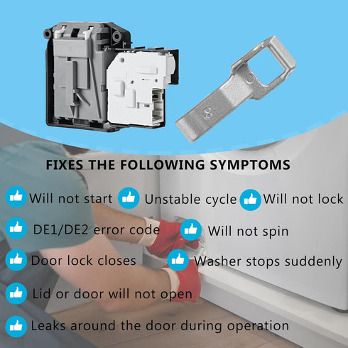 2024 New EBF61315802 Washer Door Lock Switch & MFG63099101 Washer Door Lock Strike Assembly Compatible with LG Kenmore