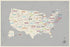 USA Wall Map Art Print, 24x36 Inch, Children's Room Decor, Gender Neutral Travel Nursery Decor, Capital Cities