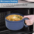 Unbreakable Microwave Soup Mugs with Lids and Handles, BPA Free Ramen Bowl for Soup, Instant Noodles, Salad (Sapphire